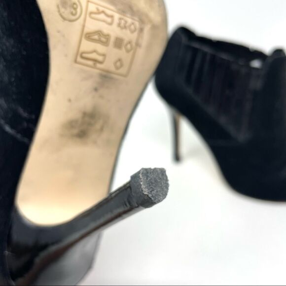 TOPSHOP Black Calf Hair Heeled Chelsea Boots Size 38/8 - Picture 7 of 10